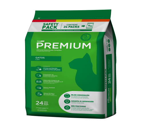 Premium Gato Adulto Safety Pack x 24 Kg.